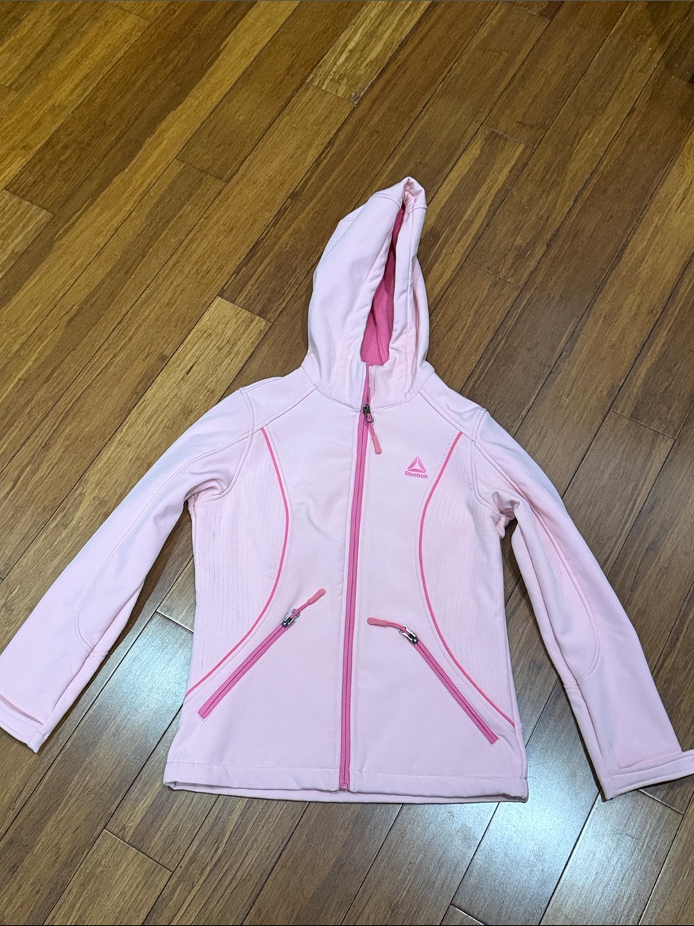 Reebok Light Pink Girls' Hooded Zip Jacket